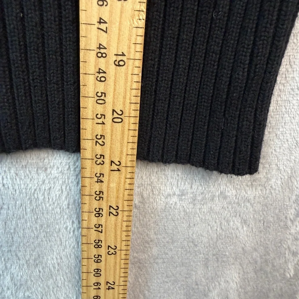 Ralph Lauren Hoodie Girl XL 16 Black Cable Knit Full Zip Sweater Pony Classic